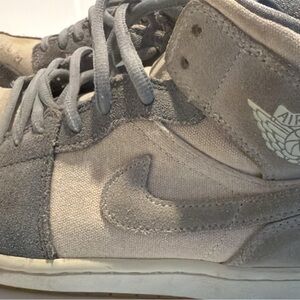 Nike Gray and White High-Top Sneakers